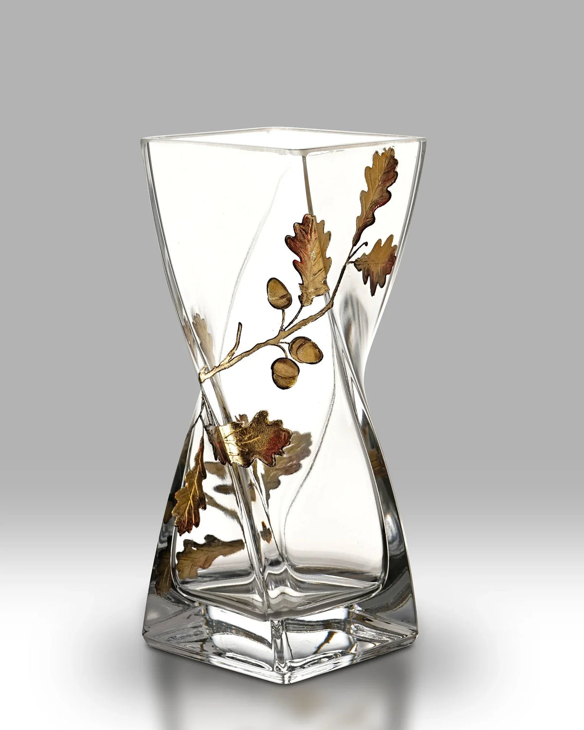 Oak Leaf Gold - 20cm Twist Vase by LUCID.SKY LTD